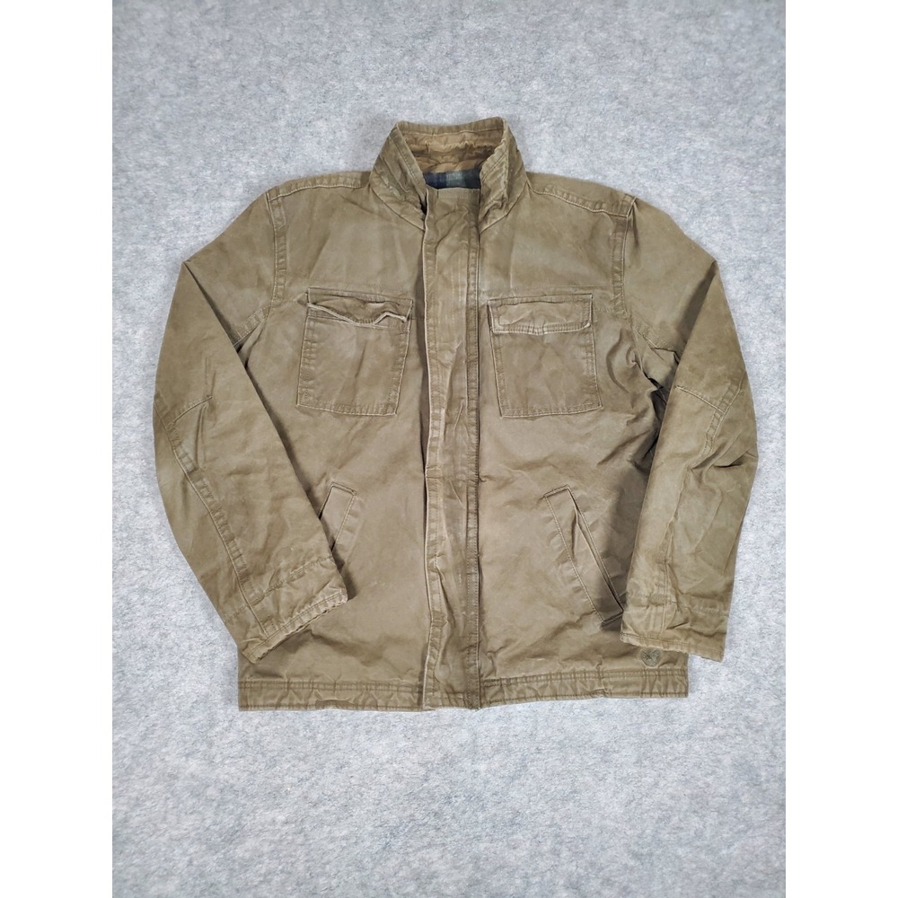 American Eagle OUTFITTERS Field Jacket Men L Green Military Utility WAXED CANVAS